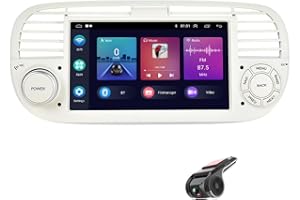 Compatible for Fiat 500 2007-2015 Car Radio With Wireless Carplay and Android Auto, Mirror Link, DVR, Steering Wheel Controls