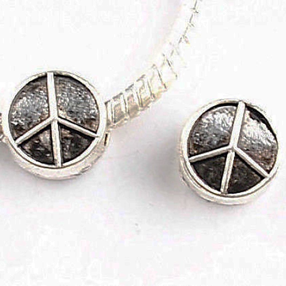 RUBYCA 50pcs Tibetan Silver Tone Spacer Beads Fit European Charms Bracelet Pacific Design