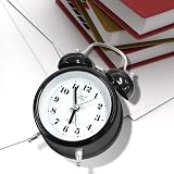 OWill Twin Bell Alarm Clock 4 Inches Loud Battery Operated Retro Bedside view 7