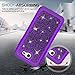 LeYi Galaxy J7 Perx Case,Galaxy J7 Prime / J7 V/ J7 Sky Pro/Halo Glitter Case with Tempered Glass Screen Protector [2 Pack], Hybrid Heavy Duty Protection Case for Samsung Galaxy J7V 2017 TP Purple