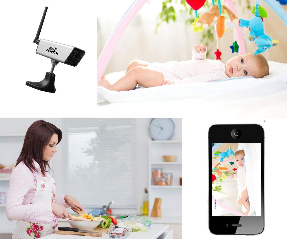 Reversing Camera for Phone Battery Backup Camera WiFi Trailer Camera for Caravan Hitching Rear View with Magnetic Base Night Vision Waterproof Support Android IOS GoPro Tripod Mount-EH04