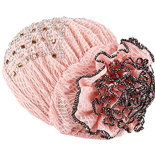 Candy Colors Women Headwear Lace Hot Drilling Headwrap Head wrap Twist Hair Band Turban Bandana Hijab Accessories (D) - Thumbnail 3