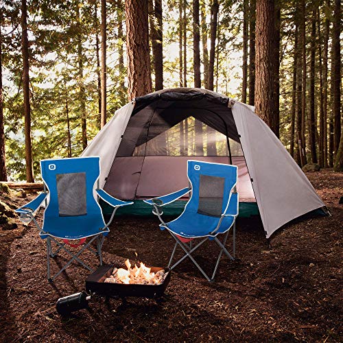 Outbound Camping Chair Portable Foldable Mesh Back Quad Chair with