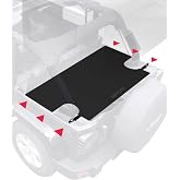GPCA Cargo Cover for Jeep Wrangler 2007-2018, JK 4-Door SoftTop/Hardtop | Cargo Cover LITE, Water-Resistant, Folded-Up Cargo Trunk Covers, Easy-Installation 6 Tie-Down D-Rings