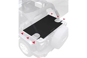 GPCA - Cargo Cover LITE Plus Easy-to-Install Trunk Cover, Accessories for Wrangler JK, JKU, Patented Truck and Car Accessories, for 4DR Sport, Sahara, Rubicon and Freedom Unlimited 2007-2018 Models