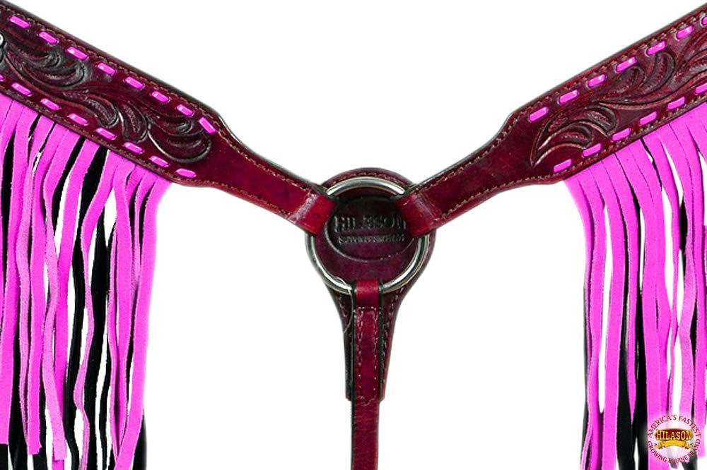 HILASON Western Horse Breast Collar Tack American Leather Fringes