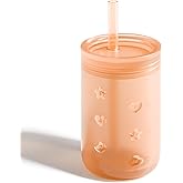 Login Life Sippy Cup for 6/6+ Month Old, Silicone Training Cup with Straw Lid, 7 oz Baby Cups 6-12 Months, for Infant and Toddlers (Coral)