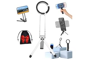 Carabiner Style Phone Holder Ma38, Ma38 Portable Magnetic Phone Mini Tripod, 5 in 1 Pocket Size Tripods with 180° Rotation & 