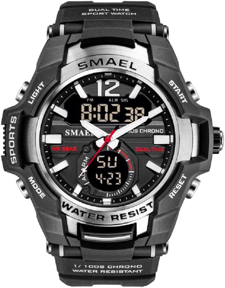 KXAITO Men's Watches Sports Outdoor Waterproof Military Watch Date Multi Function Tactics LED Alarm Stopwatch