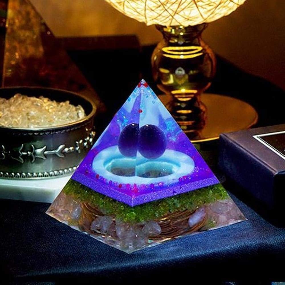 MFKW Aura Reiki Orgonite Opal Pyramid Marriage Wishing Jewelry Natural Crystal Resin Crafts Glamour Decoration C0043.8.5Cm