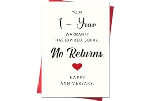 Smithtuy Funny 1st Anniversary Card,1 Year Anniversary Card Gifts for Boyfriend Girlfriend Him Her,One Year Wedding Anniversary Cards Gifts for Husband Wife Women Men Couples