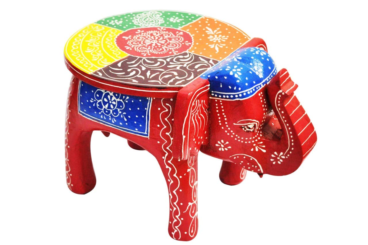 Abdul Handicraft Wooden Decorative Rajasthani Hand Painted Elephant