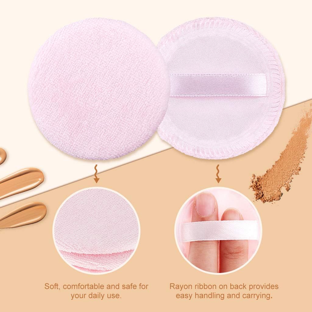 5x Makeup Powder Puff Applicator Cotton Round Powder Sponge Air Cushion Puff (pink), 5 count (Pack of 1) - Image 3