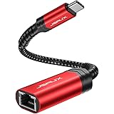 USB C to Ethernet Adapter, JSAUX USB-C to RJ45 Thunderbolt 3/Type C to Gigabit Ethernet LAN Network Adapter Compatible with i
