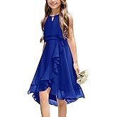 Galawaqe Kids A-Line Halter Neck Chiffon Junior Bridesmaid Dresses Fancy Girl Dress Wedding Elegant Party Gown 5-14 Years