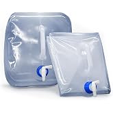 EvaClean Collapsible Water Containers with Spigot 5.3 Gal - Portable, Reusable - BPA Free, Foldable, Leak-Proof Camping Water Jug for Outdoors, Hiking, Survival Kit, and Emergency Preparedness 2-pack