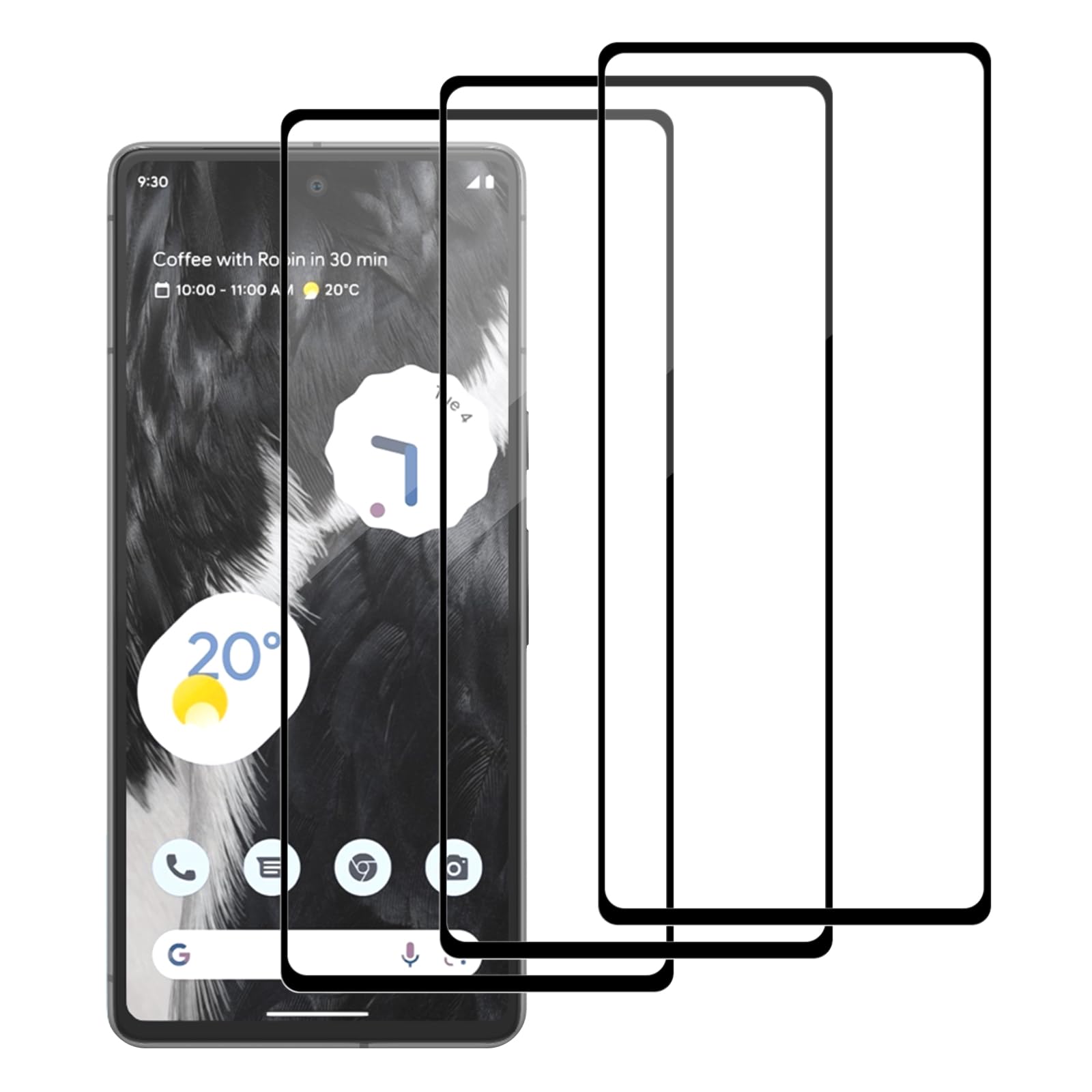 Photo 1 of WowFluy 3 Pack for Google Pixel 7 Tempered Glass Screen Protector, Scratch-Proof, Bubble-Free,HD Transparent, 9H Hardness,Bubble Free, Black border, GVU6C GQML3