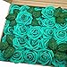 J-Rijzen Jing-Rise Artificial Roses 50pcs Real Touch Teal Green Foam Flowers with Stem for Bride Bridesmaids Bouquets Baby Shower Centerpieces Table Flowers Wedding Arch Decorations (Teal Green)