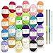 Mira Handcrafts 24 Acrylic Yarn Skeins | Total of 525 Yards Craft Yarn for Knitting and Crochet | Includes 2 Crochet Hooks, 2 Weaving Needles, 7 E-Books | DK Yarn | Perfect Beginner Kit primary