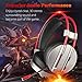 Gaming Headset, TecTri Stereo Gaming Headphones for PS4, Xbox One, PC, Nintendo Switch (Audio), Laptop with Mic, LED lights, Noise Canceling, Bass Surround, Volume Control, Over-Ear Headphone – Silverthumb 1