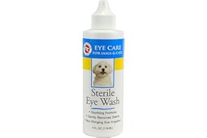Miracle Care Sterile Eye Wash for Dogs and Cats, 4 Ounce, Soothing and Non Stinging Eye Drops to Remove Debris