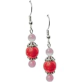 Valentine's Day Red Pink Crystal Earrings - Mother's Day Valentine's Day Birthday Gift Earrings - Handmade Dangles