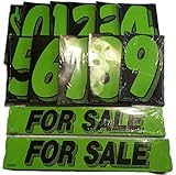 Vinyl Number & For Sale Decals 13 Dozen Car Lot Windshield Pricing Stickers (Black & Green)