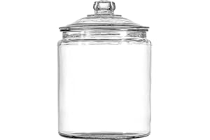 2 Gallon Glass Storage Jar with Lid, Large Wide Mouth Container for Flour, Rice, Coffee, Candy, Cookies, and Dry Goods Organi