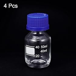 PATIKIL 50mL Reagent Media Bottle, 4Pcs Round