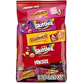 Skittles, Starburst Fun Size Chewy Candy Assorted Variety, Individually Wrapped, 32.28 Ounces, Bulk Bag