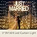 Blusow Curtain Lights 304led 9.8*9.8ft Warm White Christmas Curtain String Fairy Wedding Led Lights for Home, Garden, Holiday, Party, Outdoor Wall, Kitchen, Bathroom, Curtains, Window Decorations