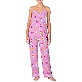 Room Service Womens Pajama Sets, Cami Silk Satin Tank Top with Pants 2 Piece Lounge Sets for Women