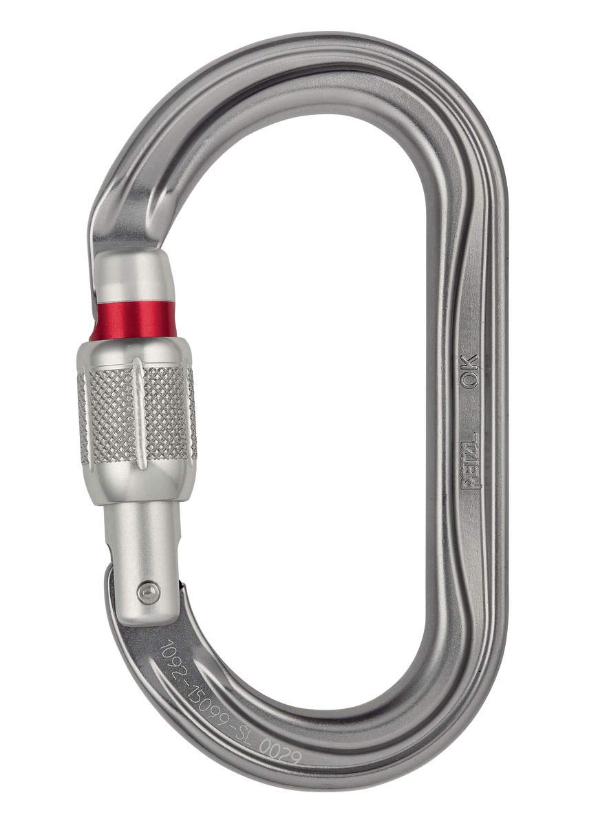 Petzl M33A SL NEW OK Lightweight Oval Carabiner, Screw-Lock, Grey