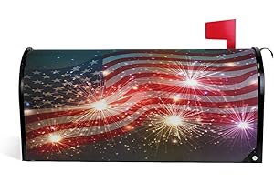 WOOR Fireworks Background for 4Th of July Independence Day Magnetic Mailbox Cover MailWraps Garden Yard Home Decor for Outside Standard Size-18"x 20.8"