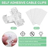 URAQT Self Adhesive Cable Clips 40 Pcs Wall Cable Management Organizer view 2