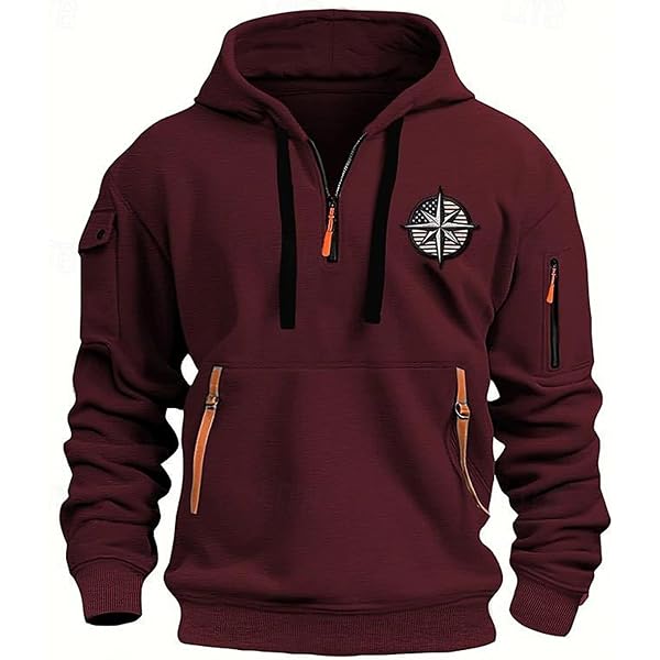 Chaqueta Sudadera Con Capucha Y Cremallera Para Hombre - Corte Slim Fit, Color Sólido, Ideal Para Uso Casual Y Deportivo | Abrigo Ligero Y Elegante