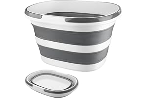 D-buy Outdoor Camping Plastic Silicone Foldable Bucket, Collapsible Sand Buckets for Kid, Ice Fishing Bucket for Parties Bar,