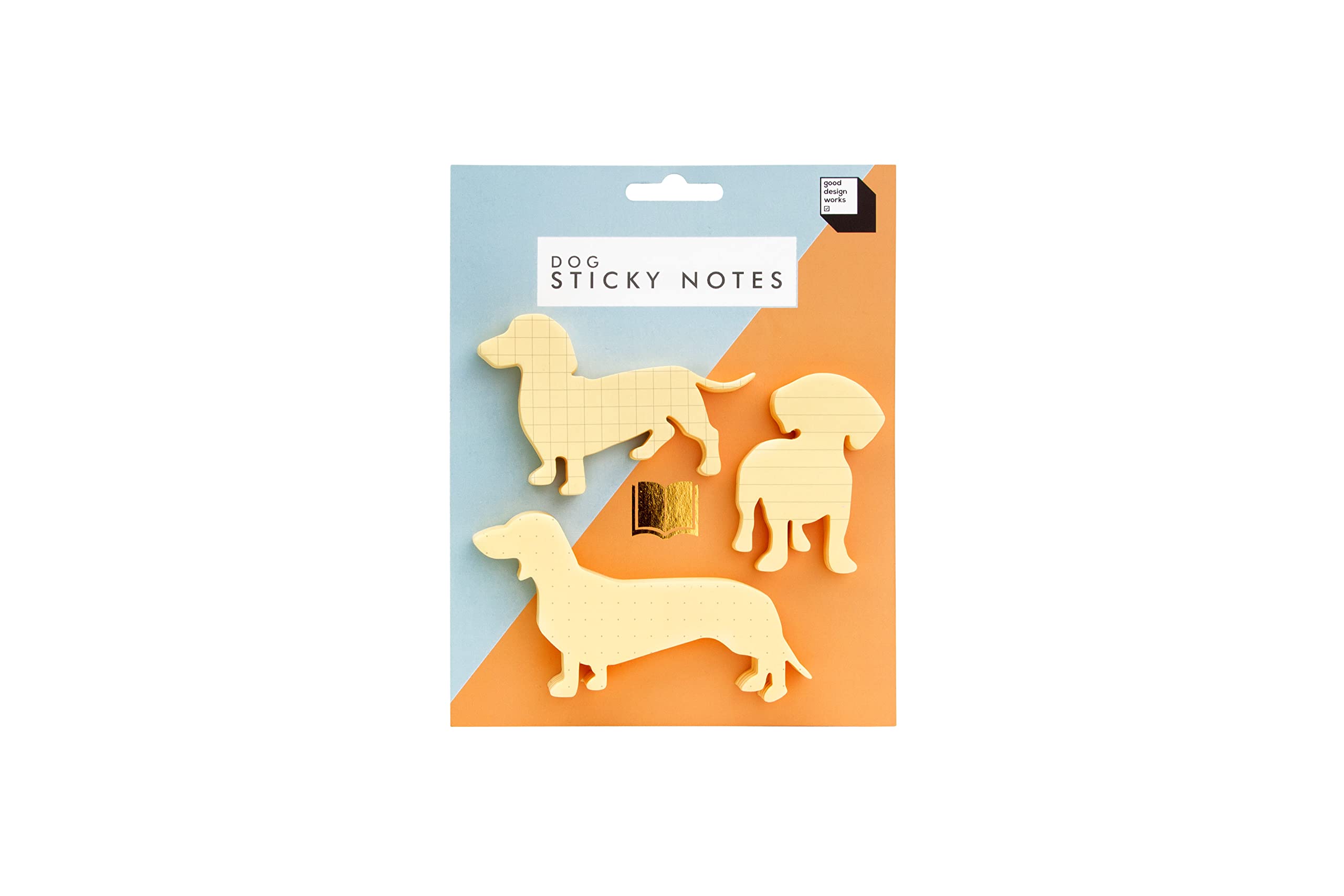 Good Design Dog Sticky Notes | Sausage Dog Gifts | Dachshund Gifts For Women | Novelty Sticky Notes | Stationery Gift | Desk Accessories | Fathers Day Gift For Dad | Dotted Lined Grid Notepads