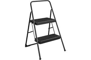 Cosco Lightweight Two Step House Step Stool for Easy Reaching and Cleaning - Non-Marring Leg Tips, Slip Resistant Steps, Stable Rear Leg Support