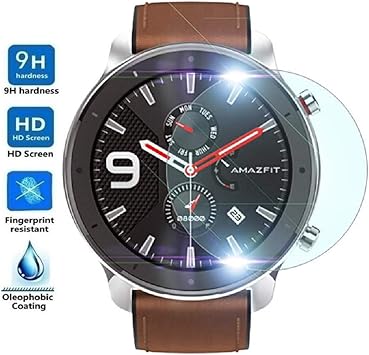 REY Protector de Pantalla para XIAOMI AMAZFIT GTR 47mm, Cristal ...