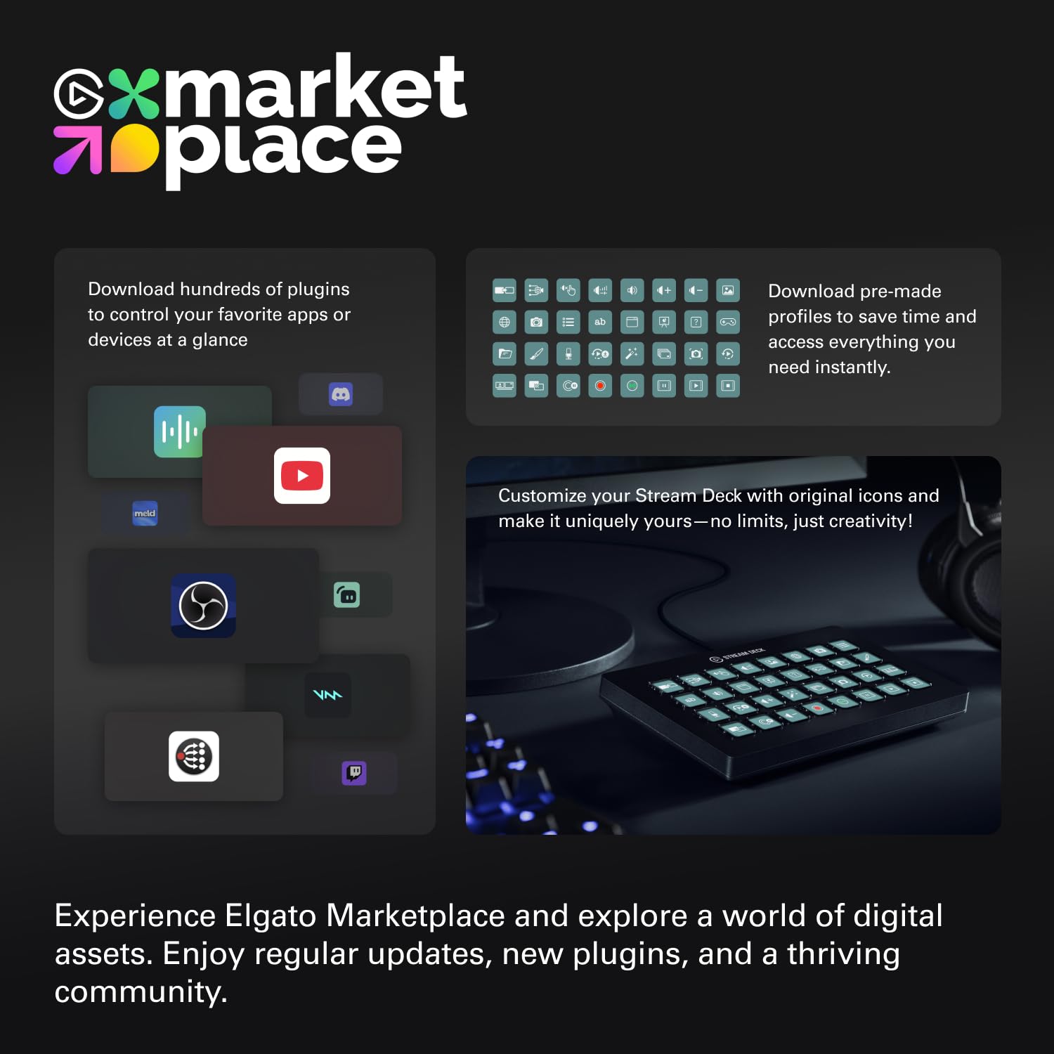 Elgato Stream Deck XL – Advanced Studio Controller, 32 macro keys, trigger actions in apps and software like OBS, Twitch, ​YouTube and more, works with Mac and PC