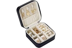 Travel Jewelry Box, Small Jewelry Travel Organizer Case Travel Essentials Christmas for Women, Black