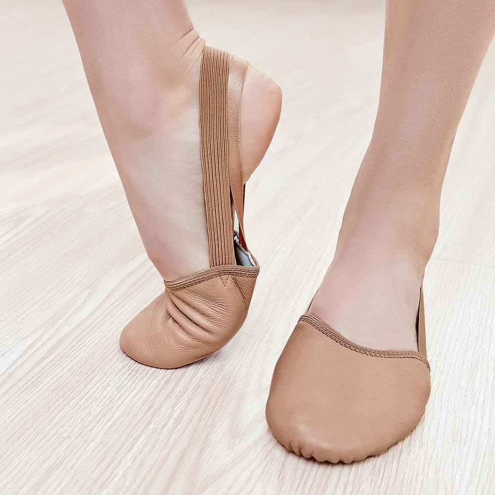 Stelle Leather Half Soles Dance Shoes Womens Lyrical Pirouette Turners Dance Shoes for Turning (Girls/Boys/Men/Adult)