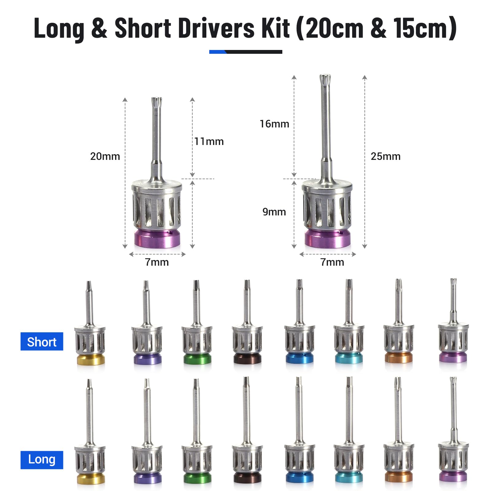 DENTAWKI 16-Piece Dental Implant Torque Wrench Set - 10-70 Ncm, Autoclavable