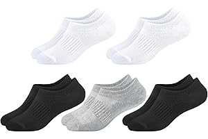 LO SHOKIM No Show Cotton Socks for Girls and Boys - Low Cut, Breathable, Non-Slip Short Socks for Kids - 5/10 Pairs