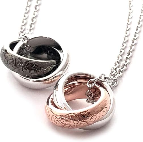 Amazon ハワイアンジュエリー ダブルリング ペアネックレス Close To Me クローストゥーミー ピンクゴールド ブラック 刻印無し ネックレス 通販