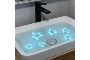 Sea Turtle Wall Decals 6-Piece, Underwater Ocean Theme Removable Waterproof Stickers for Bathroom, Living Room, Office Decor