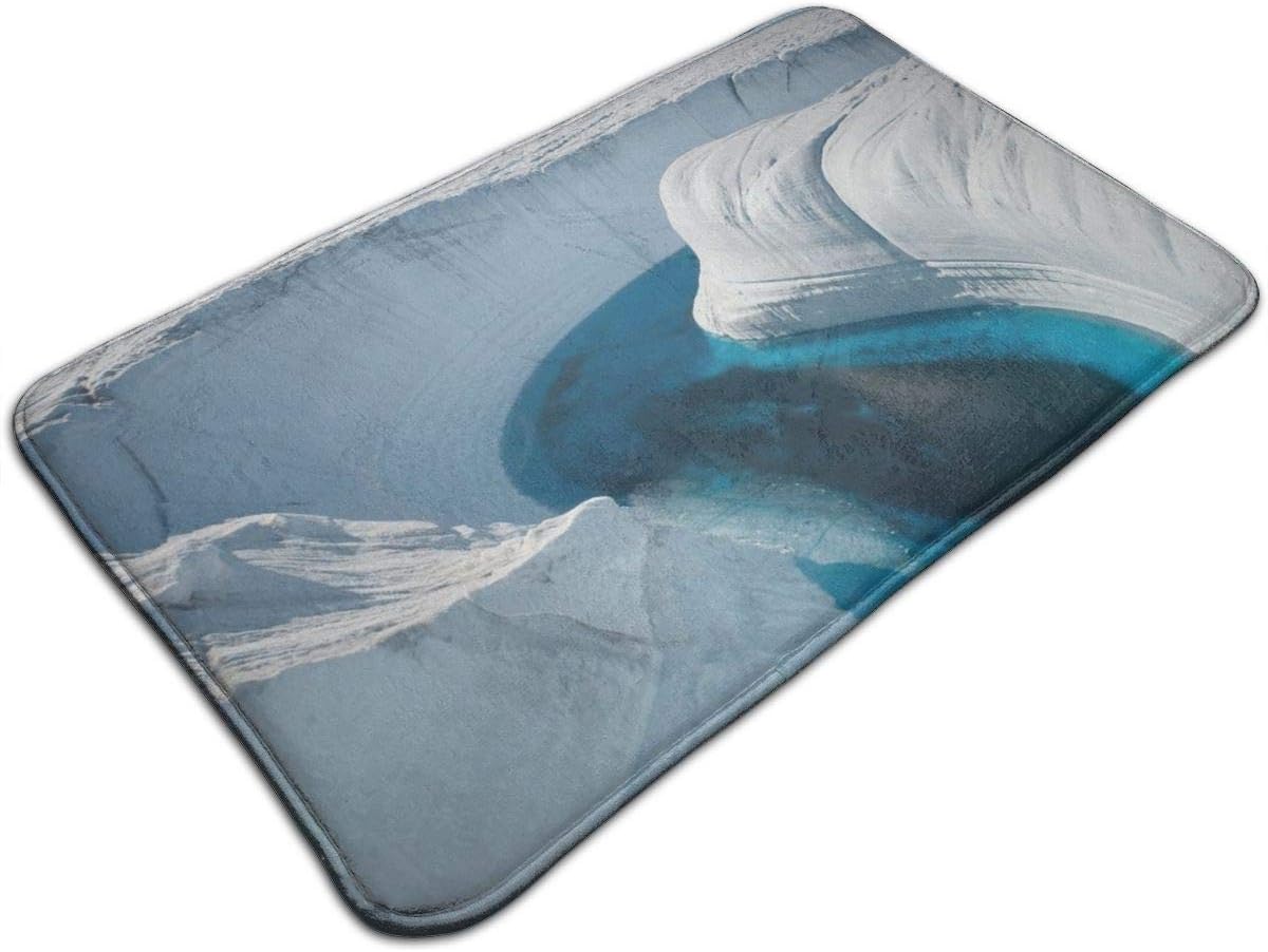 Welcome Doormat - Non-Slip Entrance Floor Rug - Easy Clean Rug Mats for Entry - Machine Washable Indoor Carpet Doormats with Ice Canyon Greenland Pattern, 19.5''Wx31.5''L