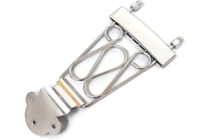 MUSICIAN OUTFITTERS 6 String Trapeze Tailpiece for Jazz Archtop Electric Guitar Replacement (Chrome Swirl)