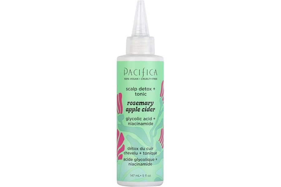 Pacifica Scalp Detox Tonic – Rosemary Apple Cider Scalp Exfoliator, Apple Cider Vinger Hair Rinse w/ Salicylic Acid for Clarifying Build Up, Vegan Treatment and Pre Shampoo Cleanser – 5 oz